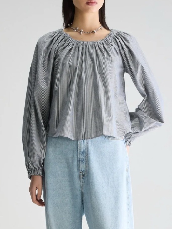 Bellerose Tops - NWT Bellerose Taissa Cotton Balloon Sleeve Boho Coastal Blouse Size 36‎ US 6 S/M